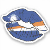 Marshalleilanden Marshallese Lipstick Liefde Vlag Sticker (Voorkant)