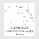 Marshalleilanden Vlag Charmante Patriottische Kaar Sticker (Vel)