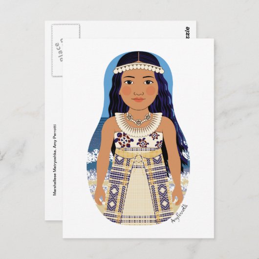 Marshallese Matryoshka Briefkaart (Voorkant / Achterkant)