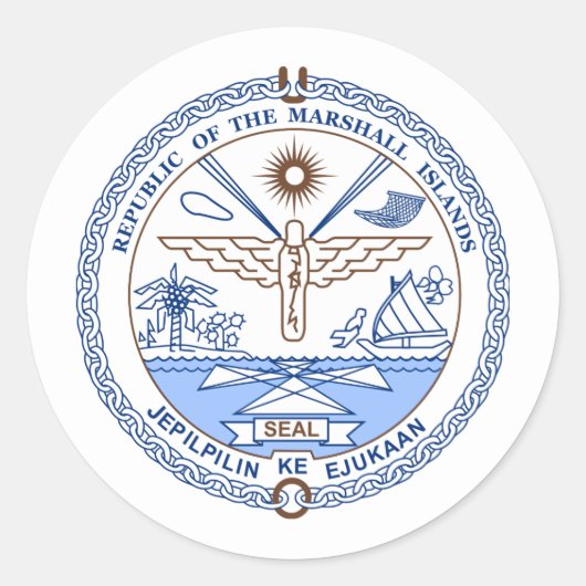 Marshallese Seal, de Marshalleilanden Ronde Sticker (Voorkant)