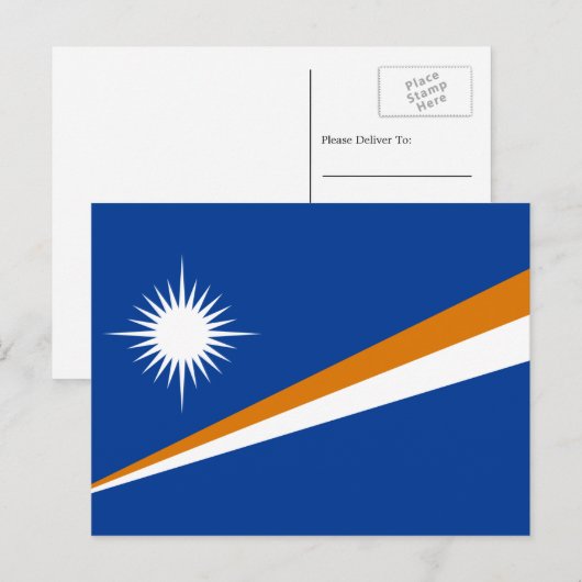 Marshallese Vlag, Vlag van de Marshalleilanden Briefkaart (Voorkant / Achterkant)