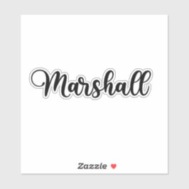 Marshallnaam - handgeschreven kalligrafie sticker