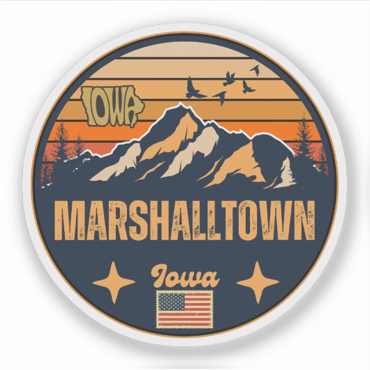 Marshalltown Iowa Sticker (Voorkant)