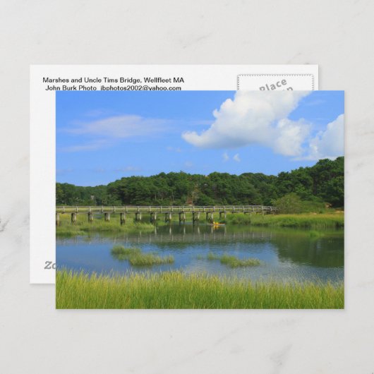 Marshes and oom Tim's Bridge, Wellfleet MA Briefkaart (Voorkant / Achterkant)