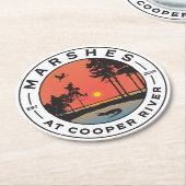 Marshes op het Onderzetter Cooper River Round Pape (Gebogen)