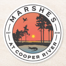 Marshes op het Onderzetter Cooper River Round Pape