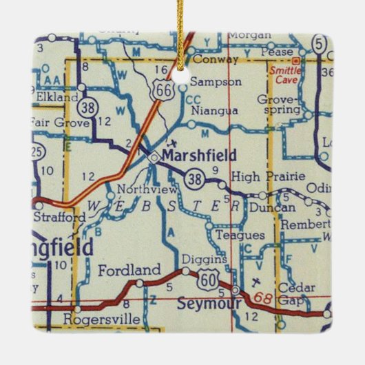 Marshfield MO  map Keramisch Ornament (Achterkant)