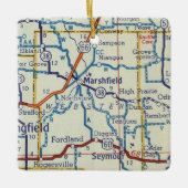 Marshfield MO  map Keramisch Ornament (Voorkant)