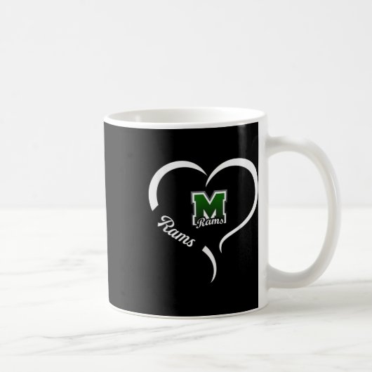 Marshfield Rams Logo Half Heart Slogan HS Koffiemok (Rechts)