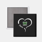 Marshfield Rams Logo Half Heart Slogan HS Magneet (Voorkant / Achterkant)