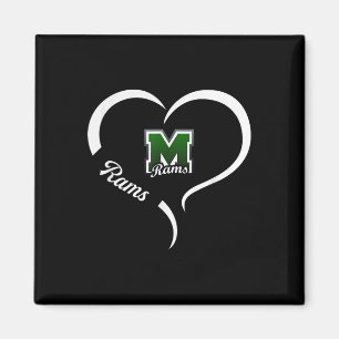 Marshfield Rams Logo Half Heart Slogan HS Magneet
