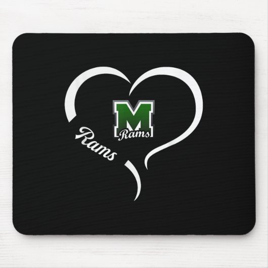 Marshfield Rams Logo Half Heart Slogan HS Muismat (Voorkant)