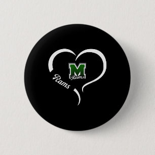 Marshfield Rams Logo Half Heart Slogan HS Ronde Button 5,7 Cm