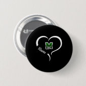 Marshfield Rams Logo Half Heart Slogan HS Ronde Button 5,7 Cm (Voorkant /achterkant)