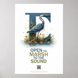 Marshian Heron Open het Sound Poster QR
