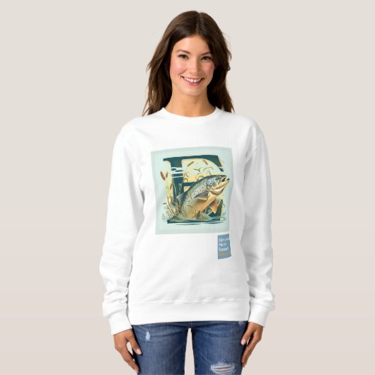 Marshian Vrouwen Zalm Sweatshirt (Voorkant volledig)