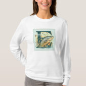 Marshian zalm lange mouwen T-shirt voor dames (Voorkant)