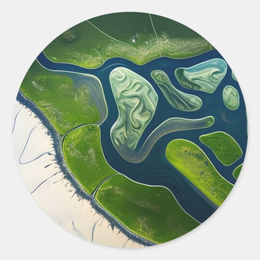 Marshland Elegance Ronde Sticker (Voorkant)