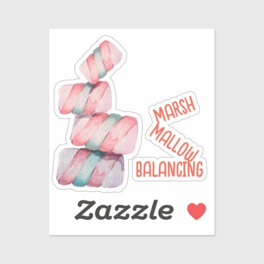 Marshmallow Balancing Pun Sticker (Vel)