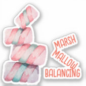 Marshmallow Balancing Pun Sticker (Voorkant)