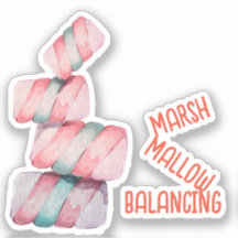 Marshmallow Balancing Pun Sticker