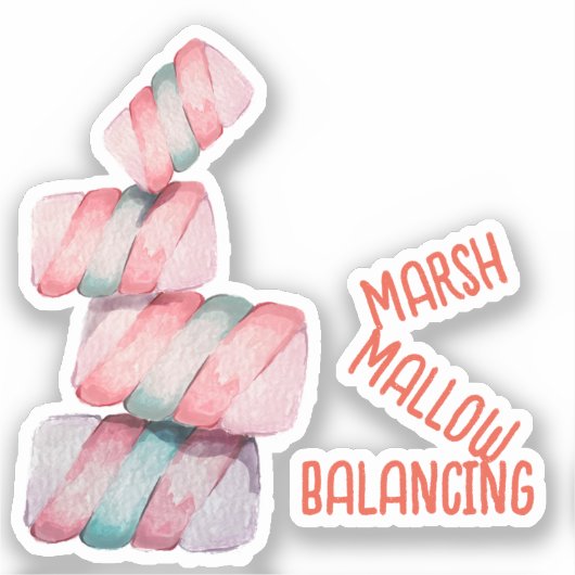 Marshmallow Balancing Pun Sticker (Voorkant)