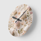 Marshmallow Bloem Pastel Patroon Ronde Klok (Hoek)