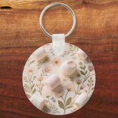 Marshmallow Bloem Pastel Patroon Sleutelhanger (Achterkant)
