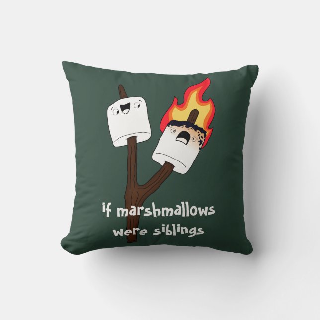 Marshmallow Broers en Zusters Kussen (Voorkant)