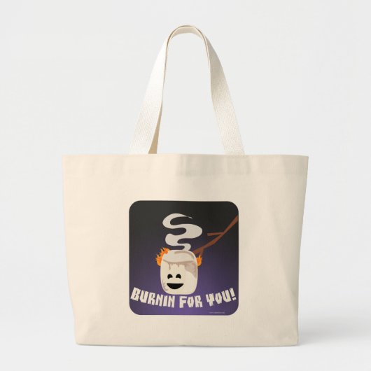 Marshmallow Burnin Smores Campfire Dessert Grote Tote Bag (Voorkant)