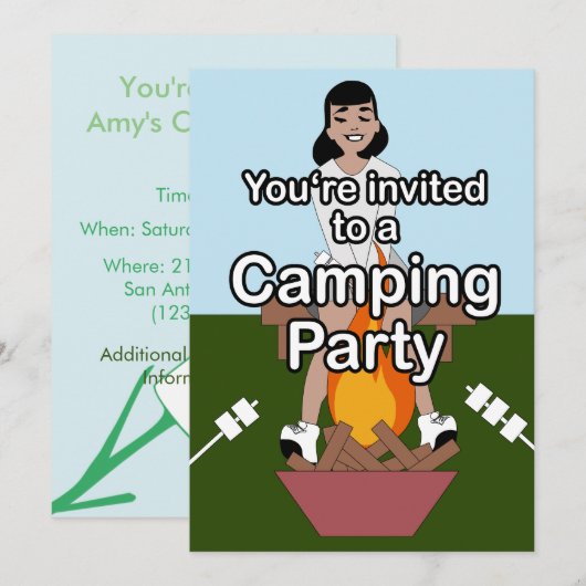 Marshmallow & Campfire Camping Kaart (Voorkant / Achterkant)