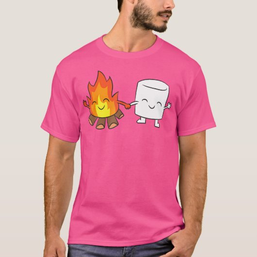 Marshmallow Camping Kampvuur Schattigee Marshmallo T-shirt (Voorkant)
