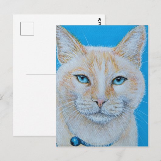 Marshmallow Cat Painting Briefkaart (Voorkant / Achterkant)