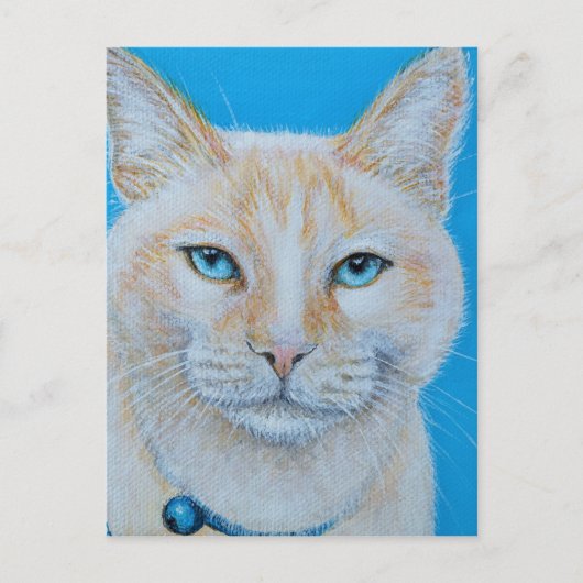 Marshmallow Cat Painting Briefkaart (Voorkant)