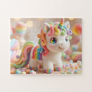 Marshmallow Eenhoorn en Pastelkleurige Snoepdroom Legpuzzel