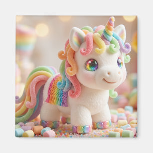 Marshmallow Eenhoorn en Pastelkleurige Snoepdroom Magneet