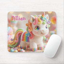 Marshmallow Eenhoorn en Pastelkleurige Snoepdroom Muismat
