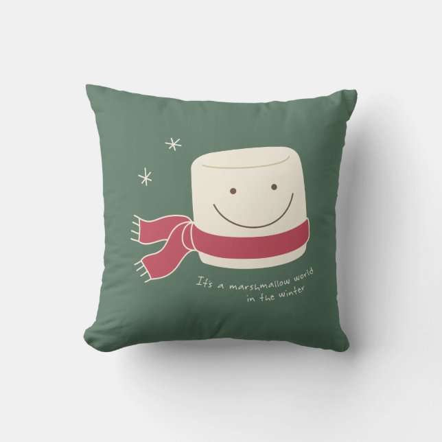 Marshmallow en Hot Chocolate Holiday Pillow Kussen (Voorkant)