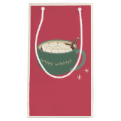 Marshmallow en Hot Chocolate met kerstcadeaus Klein Cadeauzakje (Voorkant)