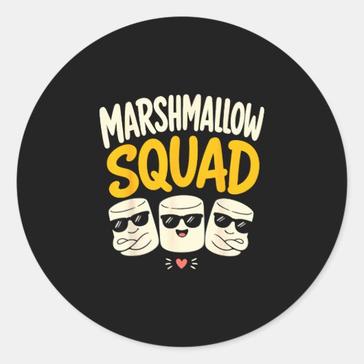 Marshmallow familie kampvuur s'mores  ronde sticker (Voorkant)