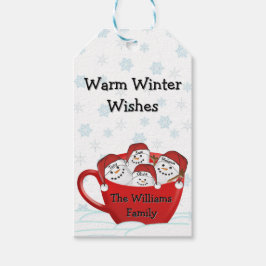 Marshmallow Familie Met Gepersonaliseerde Namen Cadeaulabel