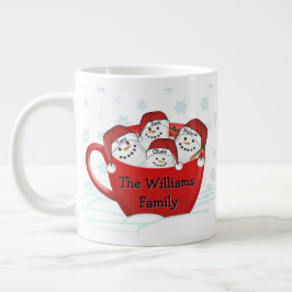 Marshmallow Familie Met Gepersonaliseerde Namen Grote Koffiekop