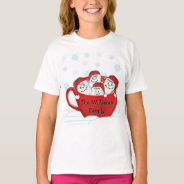 Marshmallow Familie Met Gepersonaliseerde Namen T-shirt