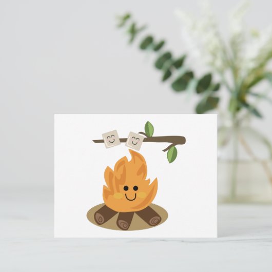 Marshmallow Fire Briefkaart (Staand voorkant)