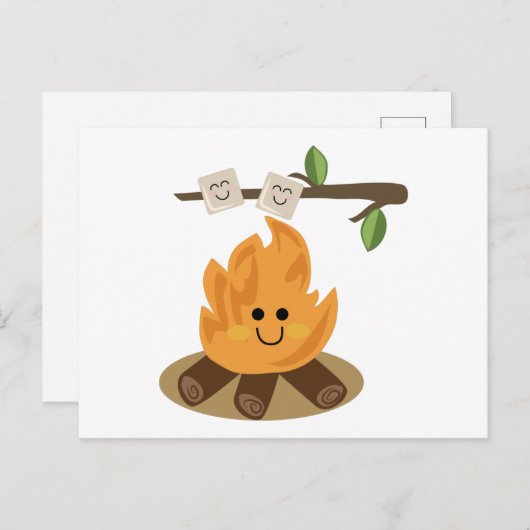 Marshmallow Fire Briefkaart (Voorkant / Achterkant)