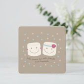 Marshmallow Friends and Chocolate Invitation Kaart (Staand voorkant)