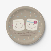 Marshmallow Friends and Chocolate Paper Borden Papieren Bordje (Voorkant)