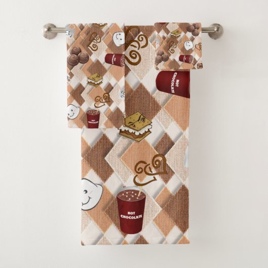 Marshmallow Hete Chocolade Badkamer Handdoek Sets (Insitu)