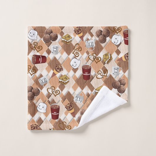 Marshmallow Hete Chocolade Badkamer Handdoek Sets (Wasdoekje)