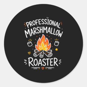 Marshmallow kampvuur s'mores ronde sticker